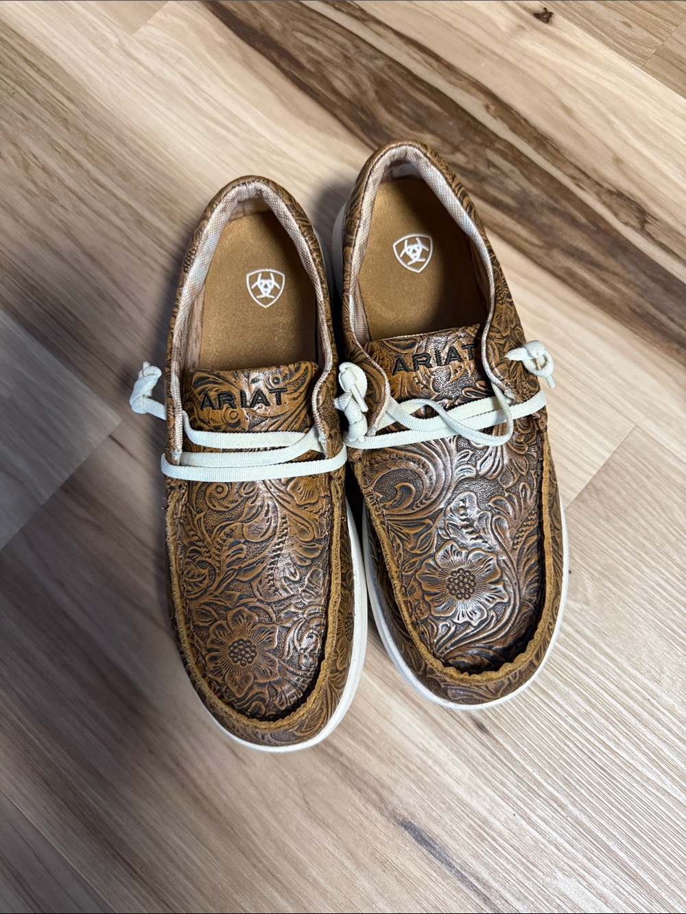 Ariat Woman’s Brown Embossed Leather Casual Shoes